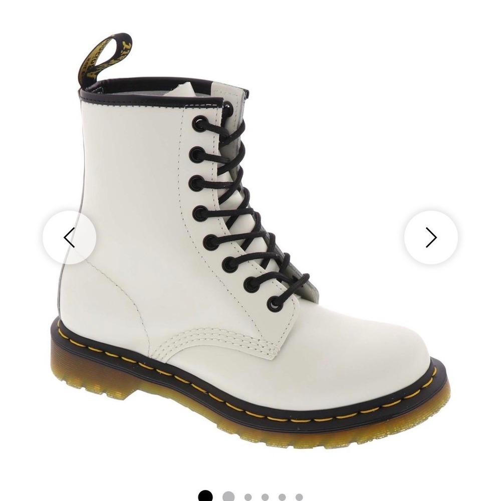 Dr Martens 1460 White Leather 8 Eye Boots 6 Dark Academia Grunge Quiet Luxury